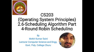 CS203 2.6 Scheduling Alogorithm- Round Robin Algorithm By Mohit Kumar Saini Gov Churu