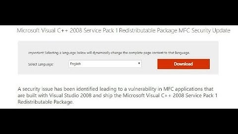 Microsoft visual c++ 2008 redistributable package x86 là gì