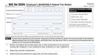 IRS Form 941 walkthrough (Employer's QUARTERLY Federal Tax Return)