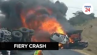 WATCH | 2 people injured in KZN accident with explosion and huge fireball