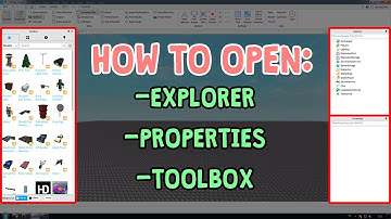 How to open EXPLORER, PROPERTIES and TOOLBOX in Roblox Studio 2020