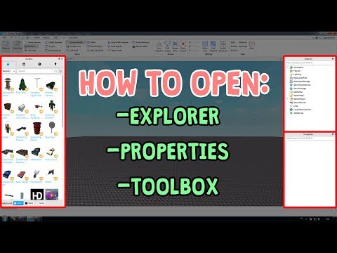 How To Open Explorer Properties And Toolbox In Roblox Studio 2020 Youtube - roblox studio toolbox not showing up