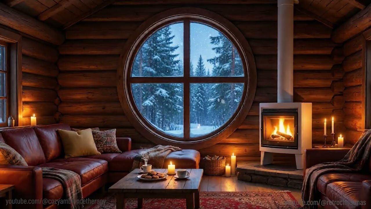 ❄️Cozy Winter Cottage  By The 🔥 Fireplace ❄️ ASMR ❄️ Relaxing Ambience