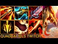 9999! 9999! 9999! Twitch Really Gets All Five But Quadrakills - China Wild Rift Highlights By Tiarty