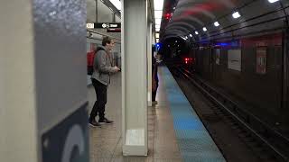 Chicago Subway System - Howard Bound Red Line Train at Grand