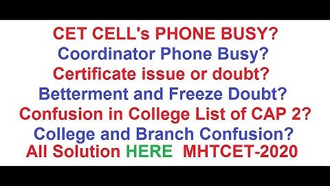 MHT CET 2020: Good News: All doubts and confusion complete solutions...