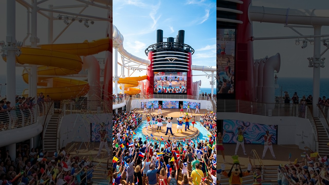 You won't believe the energy at this Sail Away party! 🚢🔥| #disneycruise #shorts