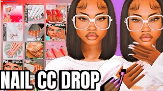 SHE ATE W/ THESE NAILS 💅🏽🔥 | Sims 4 Nail CC Folder YOU NEED!”! || cc folder in description