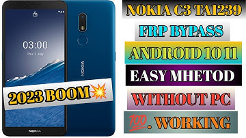 Nokia C3 FRP BYPASS Android 10 | Without PC | TA-1239 Google Lock 2023