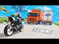 РАЗМАЗАЛО О ГРУЗОВИК! ДОРОГА СМЕРТИ ДЛЯ МОТОЦИКЛИСТА! - BeamNG.drive Multiplayer