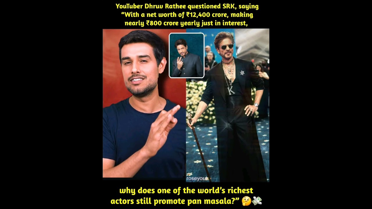 YouTuber Dhruv Rathee questioned SRK, saying"With a net worth of ₹12,400 crore, making nearly 800