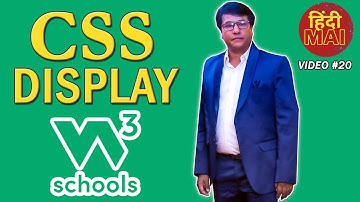 Video 20: CSS Display | CSS layout  | W3Schools.com | CSS Tutorials in Hindi Programming with Rakesh