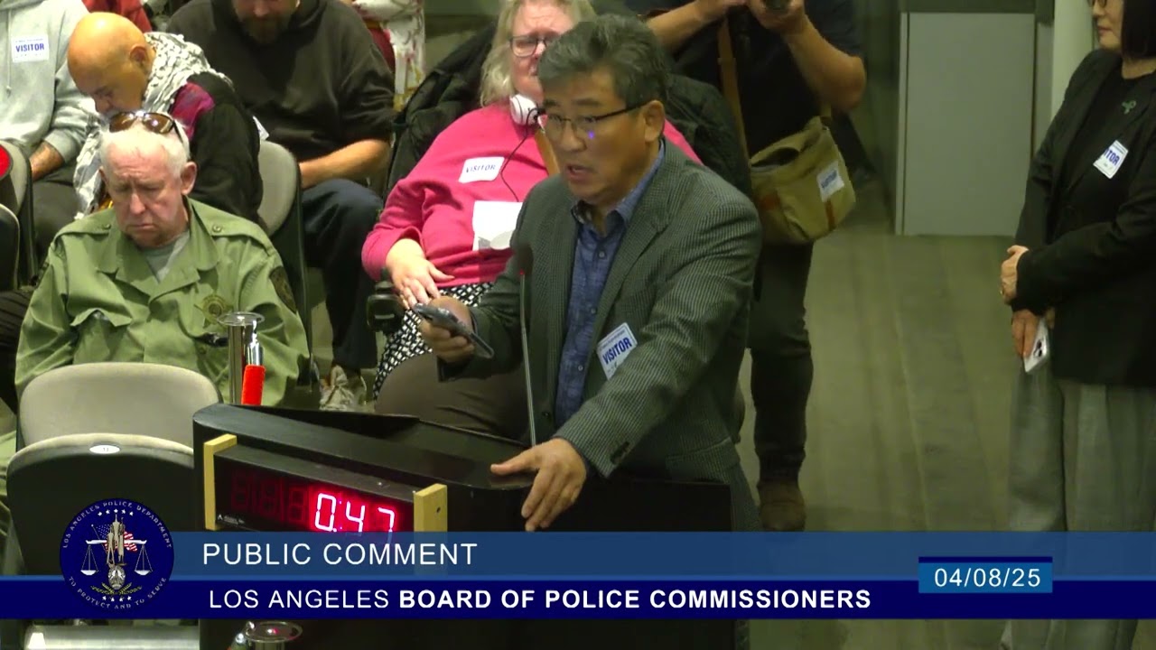 2025-4-8 Father at the LA Police Board of Commissioners' Meeting.