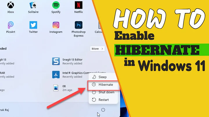 How to Enable Hibernate Mode in Windows 11 | Add Hibernate Option in the Start Menu
