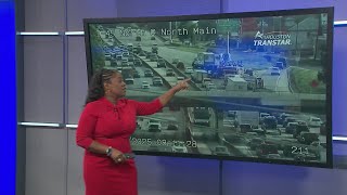 Hazmat crash blocks lanes on I-45 N near Patton