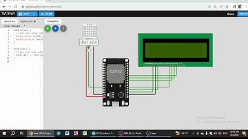 حساس درجة الحرارة والرطوبة DHT22 مع شاشة كرستال LCD في موقع wokwi