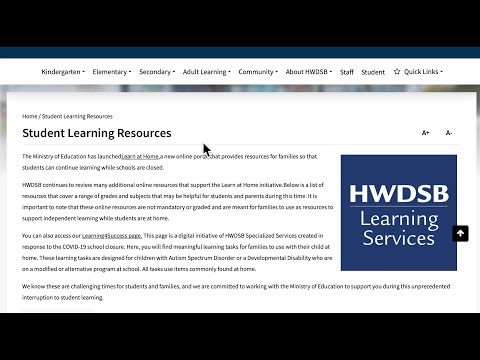 Student Learning Resources HWDSB
