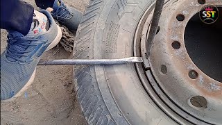 Truck 10.00 R 20 Puncture Grafting//Tire Patch Grafting//Easy Method Tire Works🛞