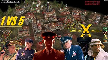C&C Generals Contra X Beta 2 (1 VS 5 Insane AI, Tasting the update, Flame)