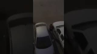 مواطن سعودي يفاجئ لصين أثناء محاولة سرقة سيارته من أمام منزله في الرياض