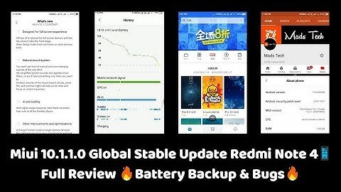 Miui 10.1.1.0 Global Stable Update Redmi Note 4📱 Full Review 🔥Battery Backup & Bugs🔥
