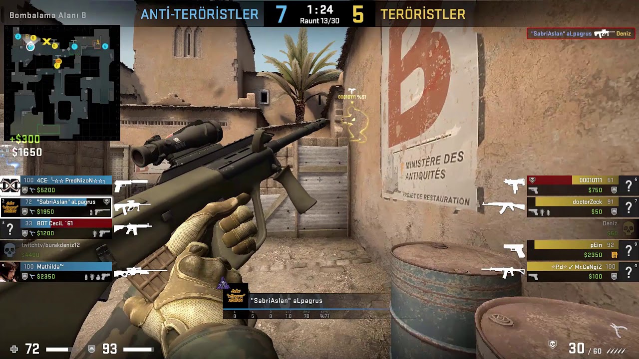 CS GO Dust2 Rekabetçi Hile Dedirtecek Vuruşlar -2 (ONE TAP, ACE, DEAGLE ...