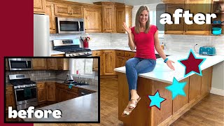KITCHEN MAKEOVER | HUGE KITCHEN TRANSFORMATION BEFORE AND AFTER | ON A BUDGET