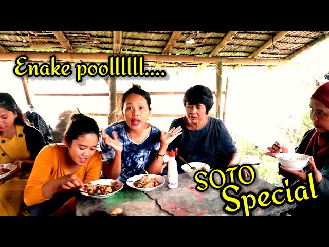 Soto special bikin keringetan ala 3 cewe cantik || chef ciaur sampe geleng  Keenakan class=