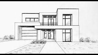 How To Draw A Modern House In One Point Perspective