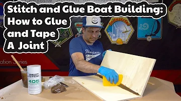 Stitch and Glue Boat Building: Gluing the inside of the joint on a plywood epoxy boat.