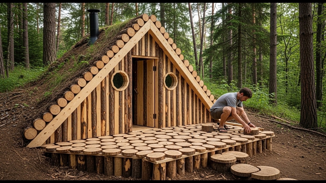 Building a Hidden Survival Shelter in the Forest | Off-Grid Wilderness ...