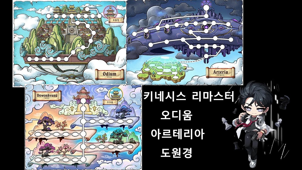 [ 메이플 / 25.12.14 ] 키네시스 리마스터 / 오디움 & 도원경 & 아르테리아 사냥터 추천
