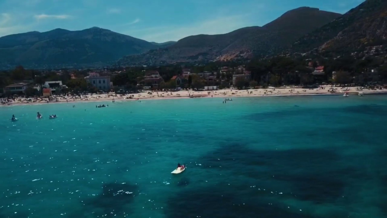 Palermo Beach Italy drone