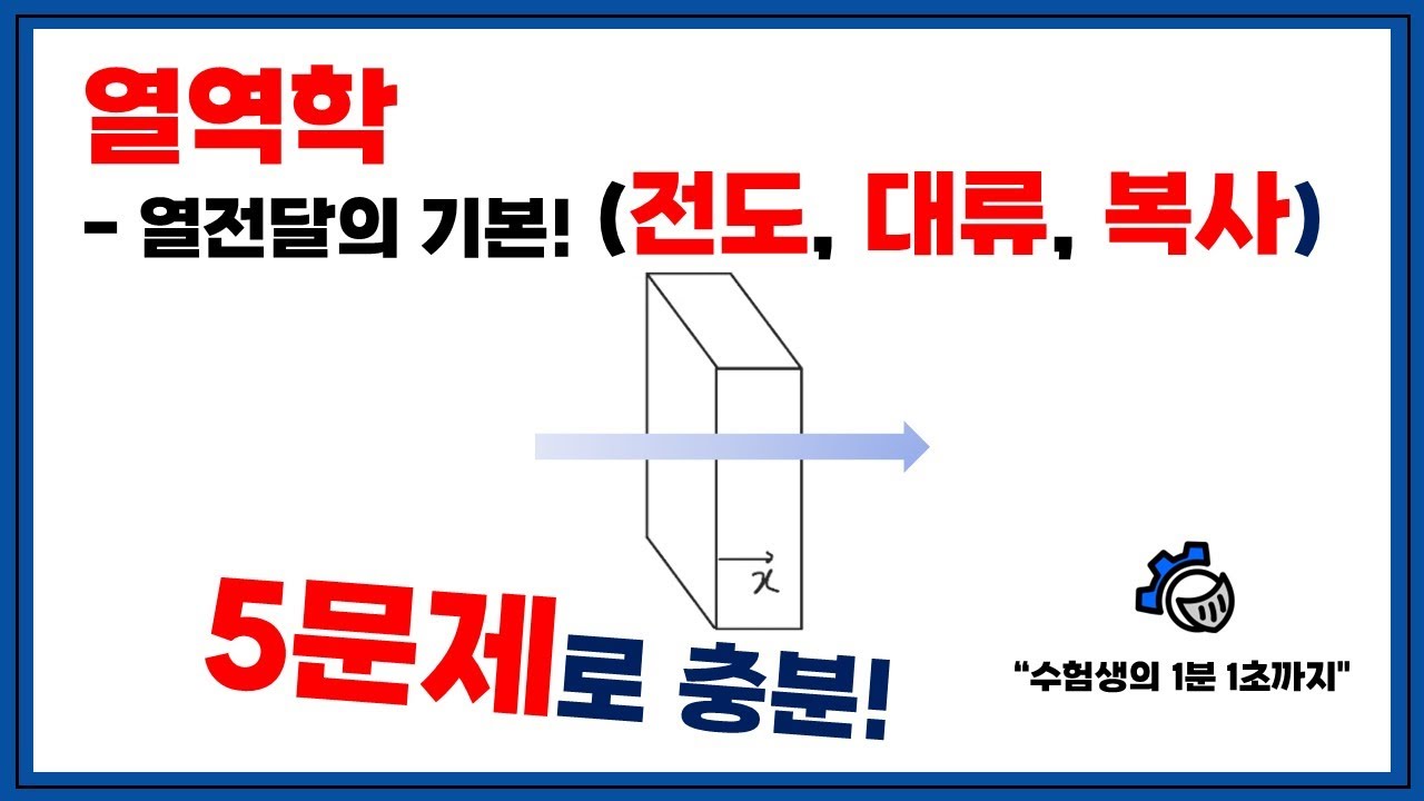 [열역학 문제] 1단원 3-3. 열전달의 기본! 대류 복사 전도 - 5문제면 됩니다..! - YouTube