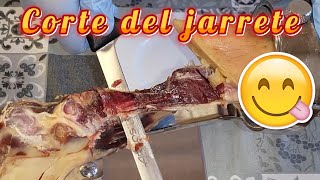 Cómo cortar el jarrete del jamón COMO CORTAR JAMÓN EN CASA 😋🔪🐖