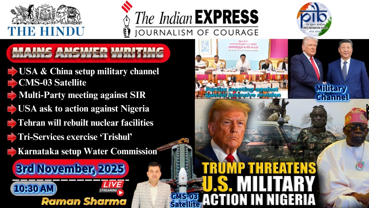 3rd November 2025 Current Affair | The Hindu | Indian Express | PIB ...