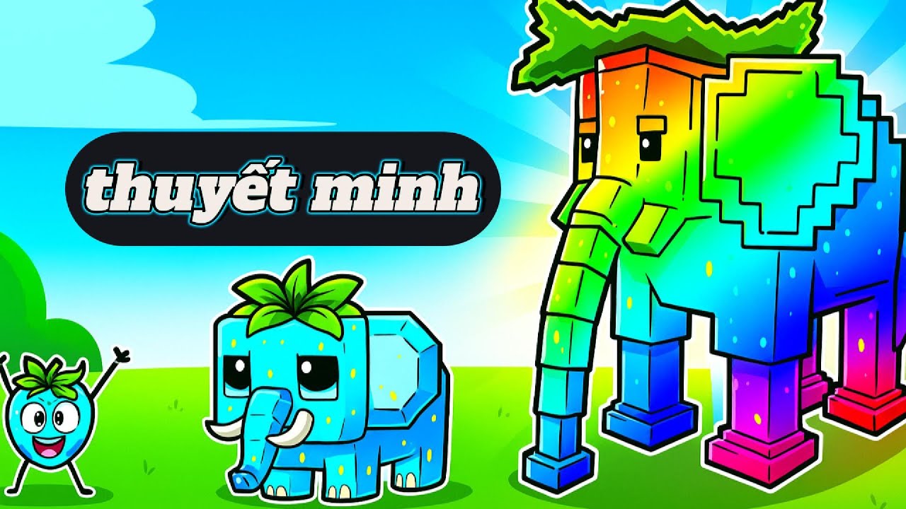 Tôi Thử Thách Trở Thành Voi Dâu Tây Và Trãi Nghiệm Cuộc Sống Trong Minecraft