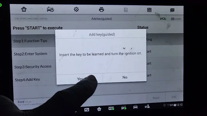 2008-2012 Ford Escape Transponder Remote control key Fob Programming Using Autel 608