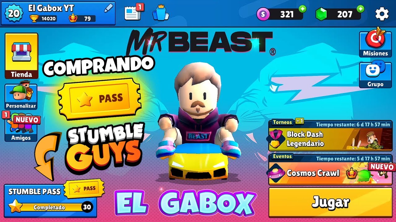 Skin de Mr Beast en Stumble Guys | Comprando el Stumble Pass - YouTube