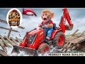 Monkey Nana Builds Strong Concrete Bridge with Mini Tractor | Satisfying Mini Construction Story
