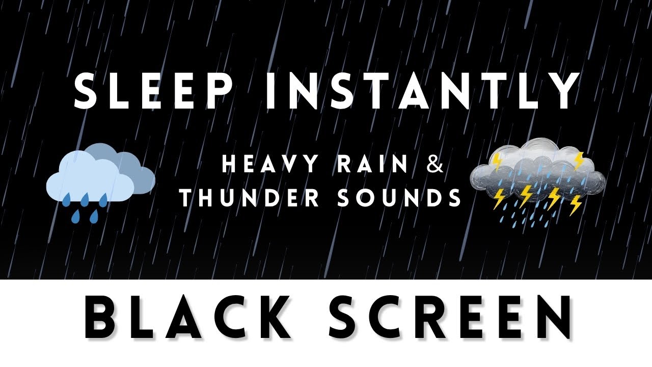 Fall Asleep in Minutes: Black Screen Thunderstorm | 120 Mins Deep Rain & Thunder for Relief & Sleep