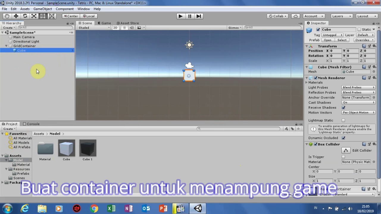 Tutorial membuat game tetris Unity 3D - YouTube
