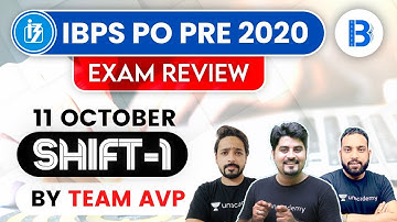 9:55 AM - IBPS PO Prelims (11 Oct 2020, 1st Shift) | Exam Analysis & Asked Questions by Team AVP