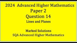 2024 AH paper 2 no.14 3D geometry