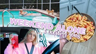 WEEKEND ALONE: girl dinner cook with me, in my reading era, + new business updates?!