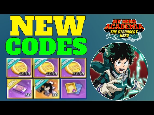 3 New My hero academia the strongest hero codes april 2022