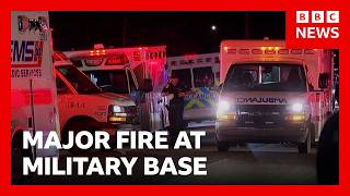 Several dead or injured in major fire at Canada military base | BBC News
