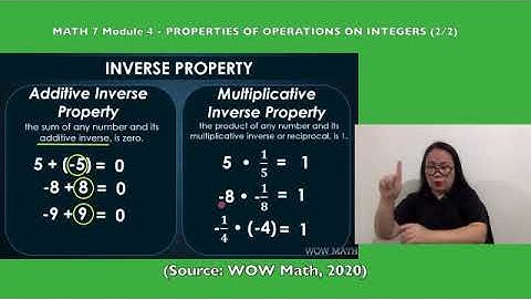 MATH Grade 7 Lesson: Properties of Operations on Integers (Part 2 of 2)