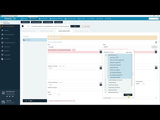 Predor Enterprise Alrendszerek Kezelése – funkció bemutató videó