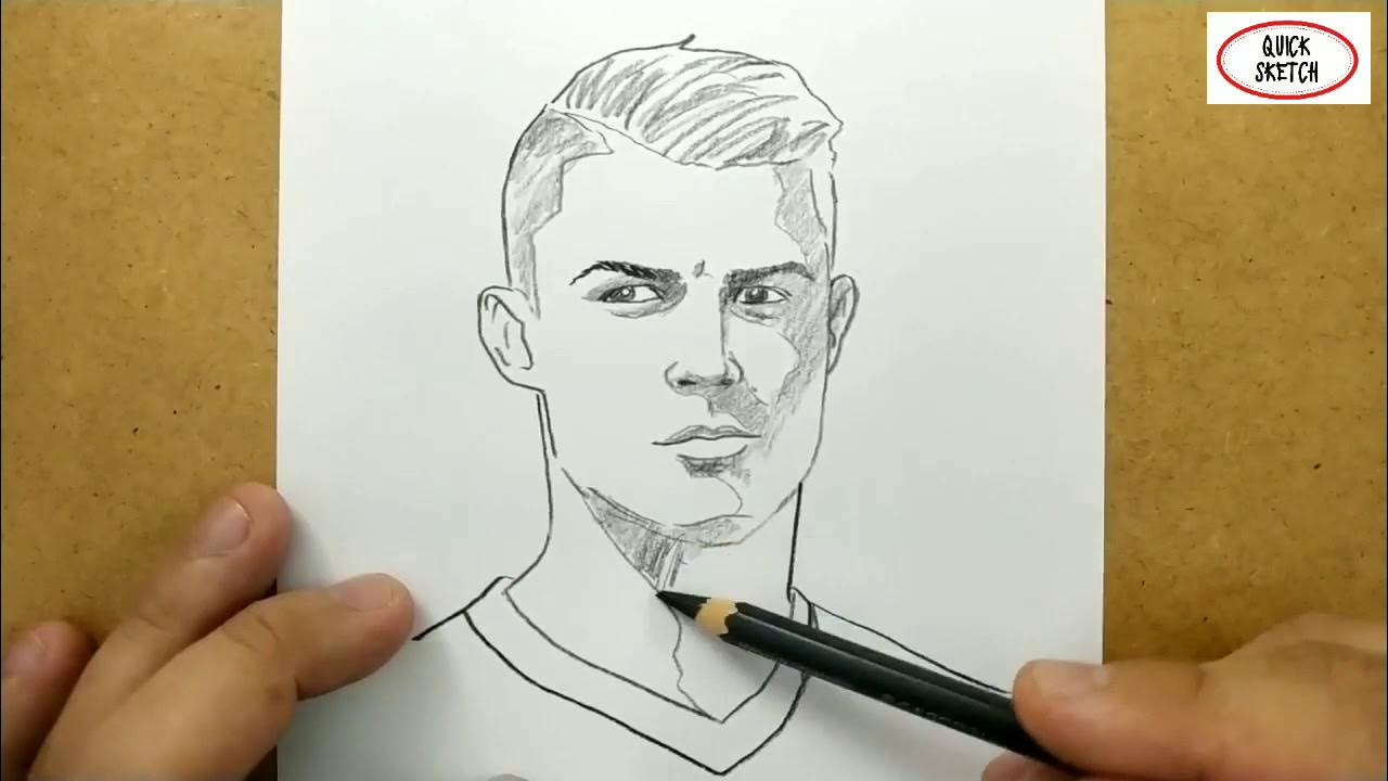 VERY EASY , How to draw Cristiano Ronaldo / CR7 from manchester united